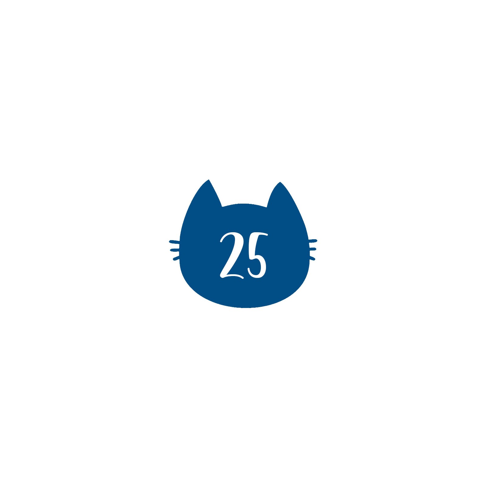 Numéro fantaisie personnalisable pour boite aux lettres couleur bleu chiffres blancs - Modèle Chat