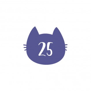 Numéro fantaisie personnalisable pour boite aux lettres couleur violet chiffres blancs - Modèle Chat