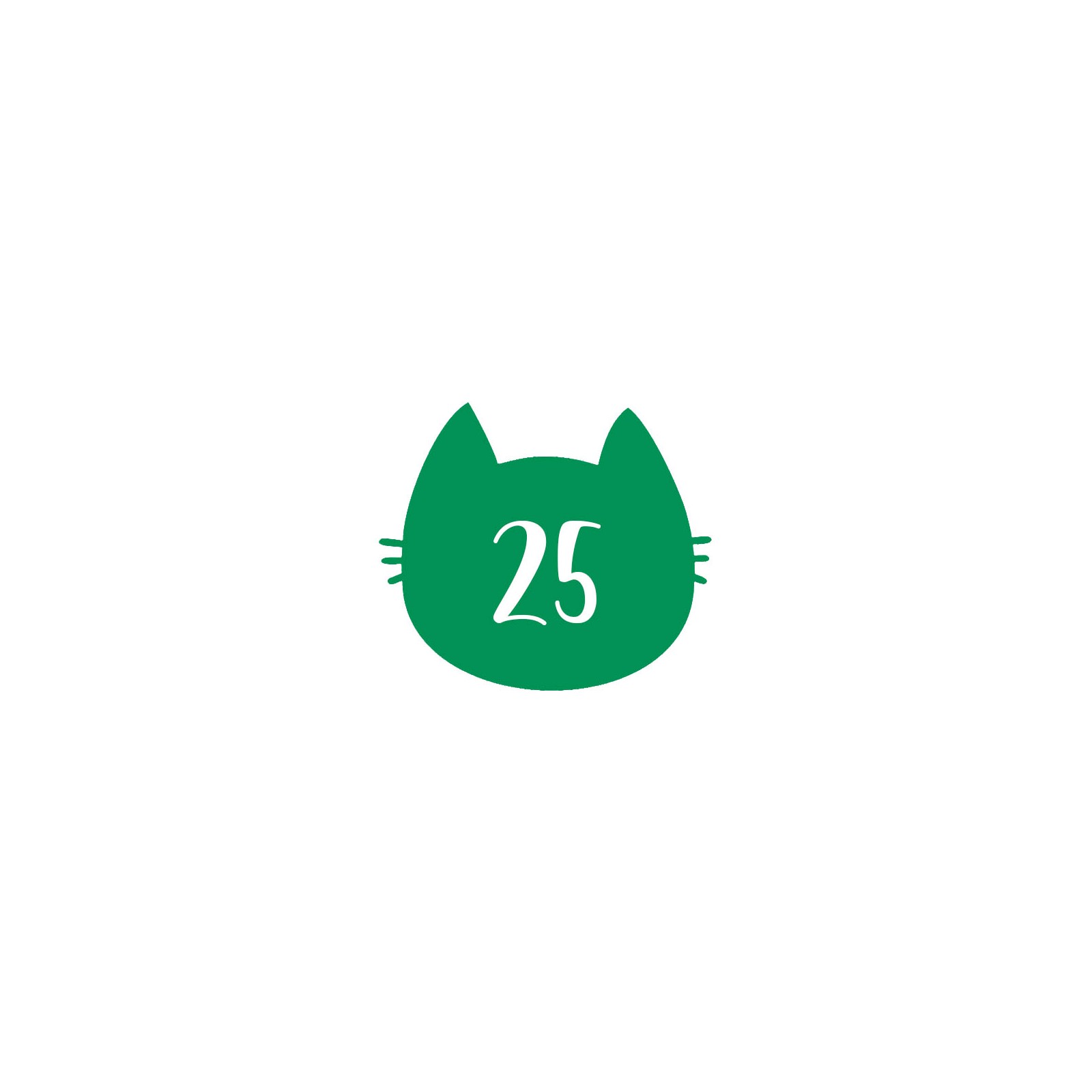 Numéro fantaisie personnalisable pour boite aux lettres couleur vert pomme chiffres blancs - Modèle Chat