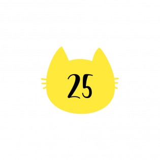 Numéro fantaisie personnalisable pour boite aux lettres couleur jaune chiffres noirs - Modèle Chat