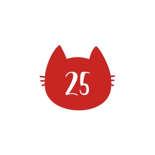 Numéro fantaisie personnalisable pour boite aux lettres couleur rouge chiffres blancs - Modèle Chat