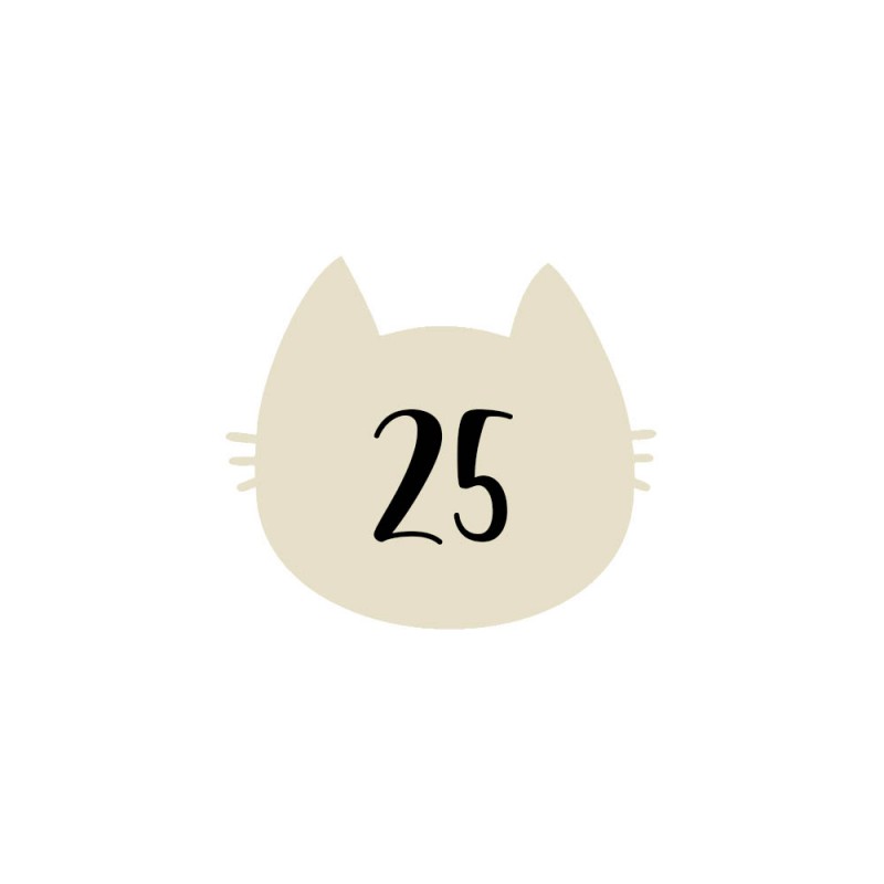 Numéro fantaisie personnalisable pour boite aux lettres couleur beige chiffres noirs - Modèle Chat Numéro fantaisie personnalisable pour boite aux lettres couleur beige chiffres noirs - Modèle Chat