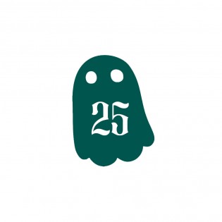 Numéro fantaisie personnalisable pour boite aux lettres couleur vert foncé chiffres blancs - Modèle Fantôme