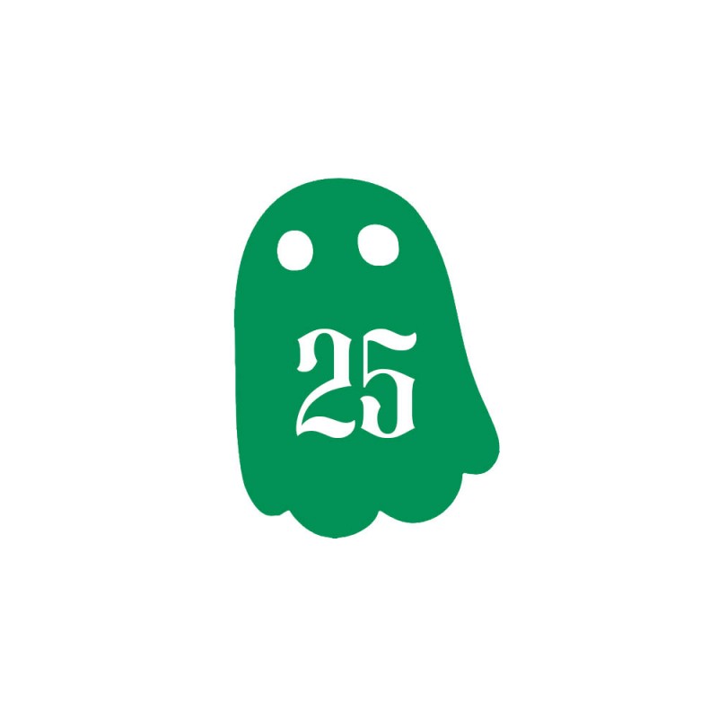 Numéro fantaisie personnalisable pour boite aux lettres couleur vert pomme chiffres blancs - Modèle Fantôme