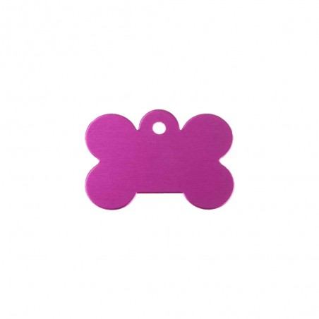 Rose bone-shaped dog tag with personalized engraving 1 to 2 lines - Large format 28x40 mm