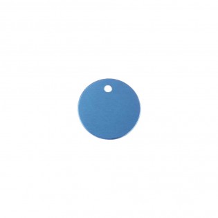Small round Blue medal for dogs and cats to personalize on 1 to 2 lines - Diameter 25 mm