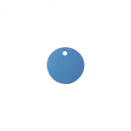 Small round Blue medal for dogs and cats to personalize on 1 to 2 lines - Diameter 25 mm