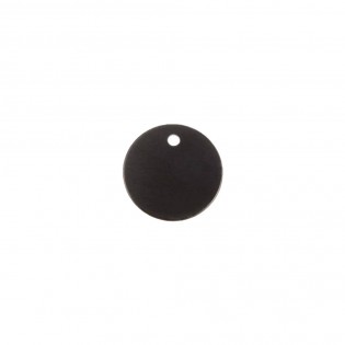 Petite médaille ronde Noire pour chien et chat à personnaliser sur 1 à 2 lignes - Diamètre 25 mm