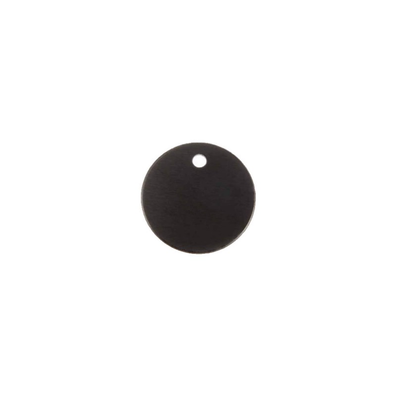 Petite médaille ronde Noire pour chien et chat à personnaliser sur 1 à 2 lignes - Diamètre 25 mm