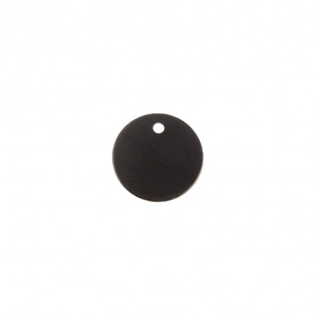 Petite médaille ronde Noire pour chien et chat à personnaliser sur 1 à 2 lignes - Diamètre 25 mm