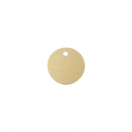 Petite médaille ronde Or pour chien et chat à personnaliser sur 1 à 2 lignes - Diamètre 25 mm