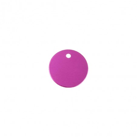 Petite médaille ronde Rose pour chien et chat à personnaliser sur 1 à 2 lignes - Diamètre 25 mm