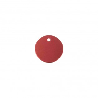 Small round Red medal for dogs and cats to personalize on 1 to 2 lines - Diameter 25 mm