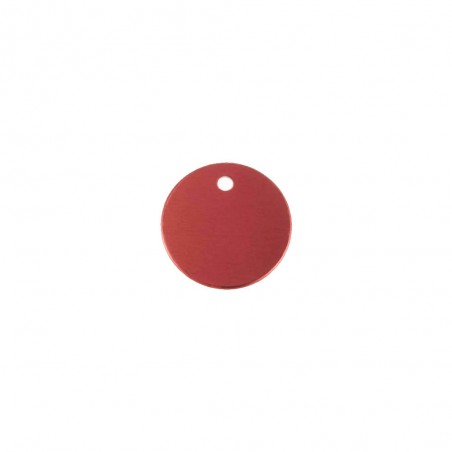 Small round Red medal for dogs and cats to personalize on 1 to 2 lines - Diameter 25 mm