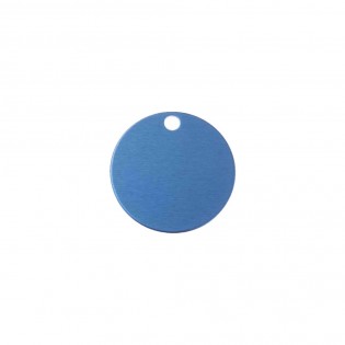 Grande médaille ronde Bleue pour chien et chat avec gravure personnalisée 1 à 2 lignes - Diamètre 32 mm