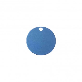 Large round Blue medal for dogs and cats with personalized engraving 1 to 2 lines - Diameter 32 mm