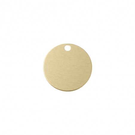 Grande médaille ronde Or pour chien et chat avec gravure personnalisée 1 à 2 lignes - Diamètre 32 mm