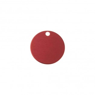 Large round Red medal for dogs and cats with personalized engraving 1 to 2 lines - Diameter 32 mm