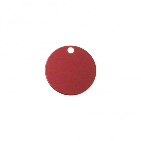 Large round Red medal for dogs and cats with personalized engraving 1 to 2 lines - Diameter 32 mm