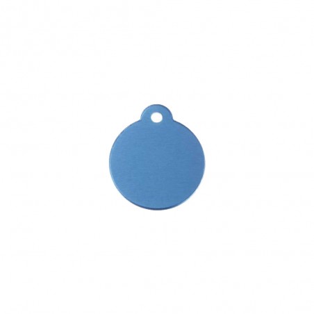 Classic Blue round medallion for dog or cat to personalize by engraving - 1 to 2 lines - Diameter 27 mm