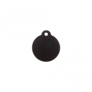 Médaillon rond Classic Noir pour chien ou chat à personnaliser par gravure - 1 à 2 lignes - Diamètre 27 mm