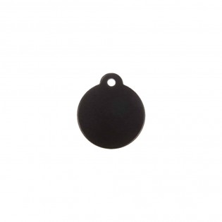Classic Black round medallion for dog or cat to personalize by engraving - 1 to 2 lines - Diameter 27 mm