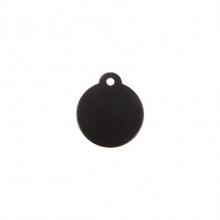 Classic Black round medallion for dog or cat to personalize by engraving - 1 to 2 lines - Diameter 27 mm
