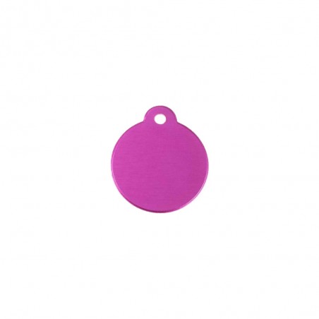 Médaillon rond Classic Rose pour chien ou chat à personnaliser par gravure - 1 à 2 lignes - Diamètre 27 mm