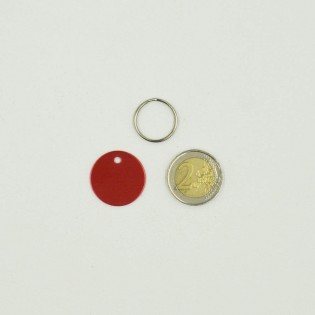 Petite médaille ronde Rose pour chien et chat à personnaliser sur 1 à 2 lignes - Diamètre 25 mm