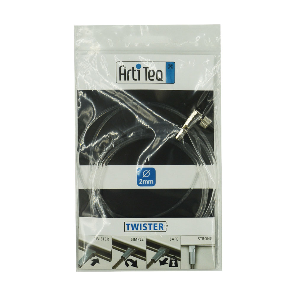Kit fixation câble perlon Twister et crochet coulissant Mini Hook : charge 4 kg - Artiteq