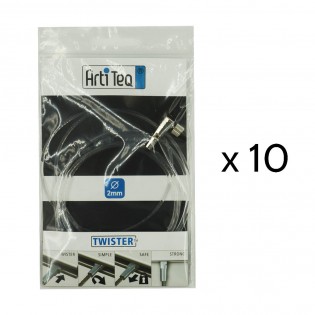 Lot de 10 kits de fixation câble perlon Twister et crochet coulissant Mini Hook : charge 4 kg - Artiteq