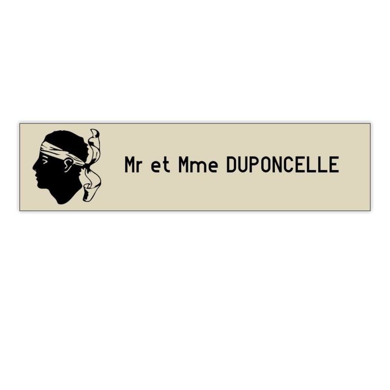 Plaque boite aux lettres Decayeux CORSE (100x25mm) beige lettres noires - 1 ligne Plaque boite aux lettres Decayeux CORSE (100x25mm) beige lettres noires - 1 ligne