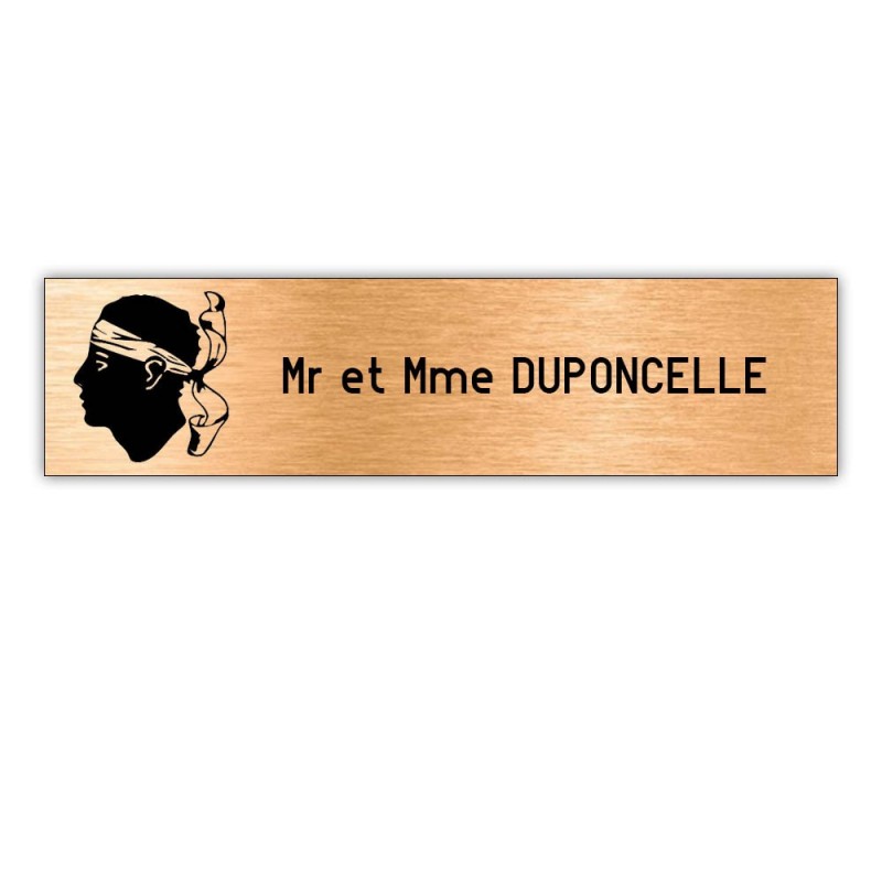 Plaque boite aux lettres Decayeux CORSE (100x25mm) cuivre lettres noires - 1 ligne Plaque boite aux lettres Decayeux CORSE (100x25mm) cuivre lettres noires - 1 ligne