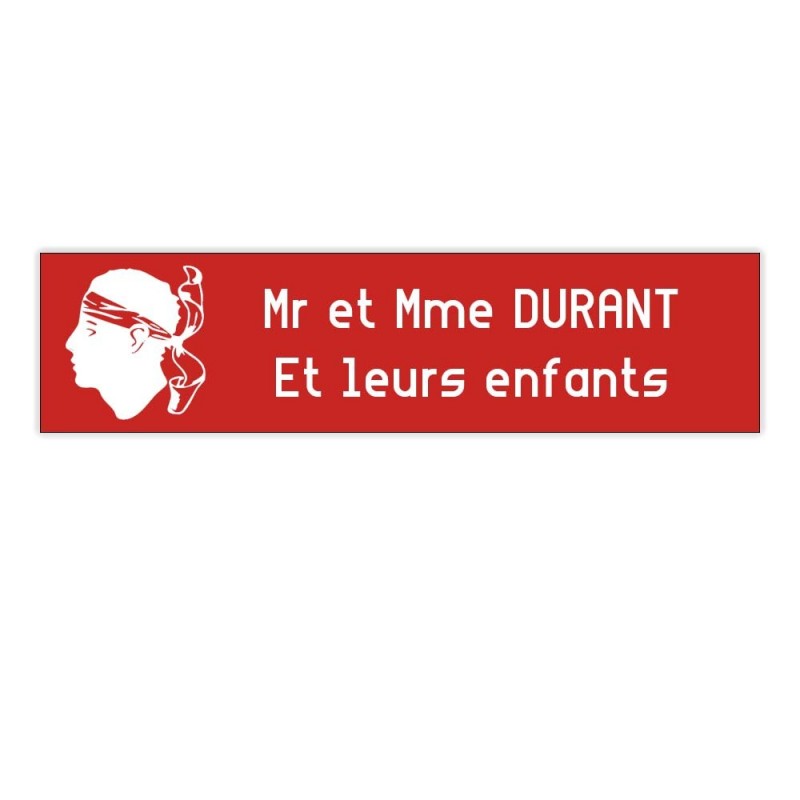 Plaque boite aux lettres Decayeux CORSE (100x25mm) rouge lettres blanches - 2 lignes Plaque boite aux lettres Decayeux CORSE (100x25mm) rouge lettres blanches - 2 lignes