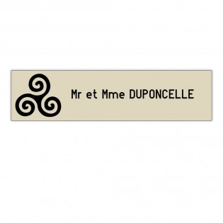 Plaque boite aux lettres Decayeux TRISKELL (100x25mm) beige lettres noires - 1 ligne