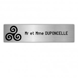 Plaque boite aux lettres Decayeux TRISKELL (100x25mm) gris argent lettres noires - 1 ligne