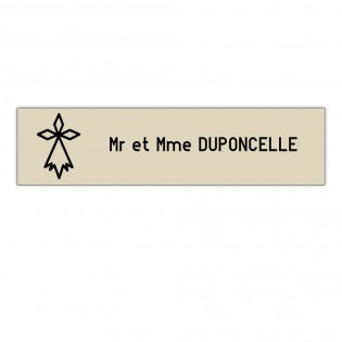 Plaque boite aux lettres Decayeux HERMINE (100x25mm) beige lettres noires - 1 ligne