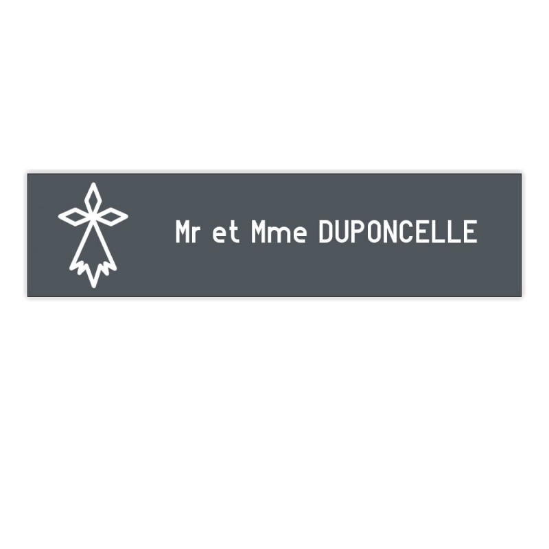 Plaque boite aux lettres Decayeux HERMINE (100x25mm) grise lettres blanches - 1 ligne Plaque boite aux lettres Decayeux HERMINE (100x25mm) grise lettres blanches - 1 ligne