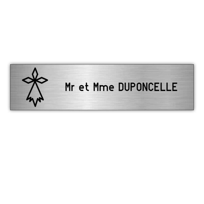 Plaque boite aux lettres Decayeux HERMINE (100x25mm) gris argent lettres noires - 1 ligne Plaque boite aux lettres Decayeux HERMINE (100x25mm) gris argent lettres noires - 1 ligne