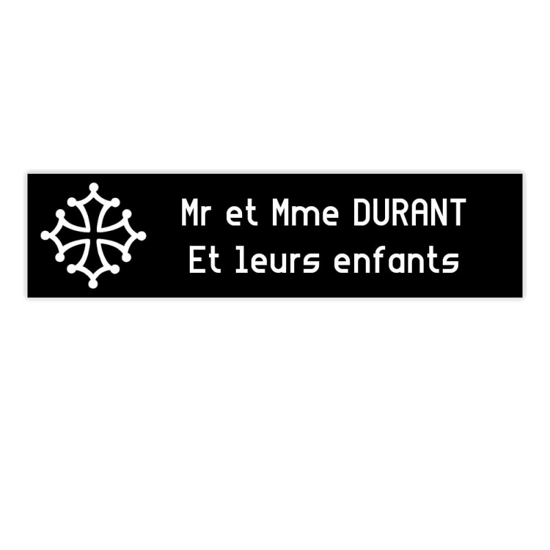 Plaque boite aux lettres Decayeux CROIX OCCITANE (100x25mm) noire lettres blanches - 2 lignes Plaque boite aux lettres Decayeux CROIX OCCITANE (100x25mm) noire lettres blanches - 2 lignes