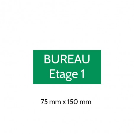 Plaque de porte gravée sur 1 à 2 lignes couleur vert clair lettres blanches - Format rectangle 75 x 150 mm