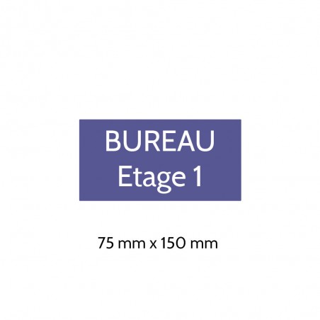 Plaque de porte gravée sur 1 à 2 lignes couleur violette lettres blanches - Format rectangle 75 x 150 mm