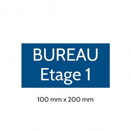 Plaque de porte gravée sur 1 à 2 lignes couleur bleue lettres blanches - Format rectangle 100 x 200 mm