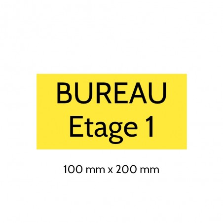 Plaque de porte gravée sur 1 à 2 lignes couleur jaune lettres noires - Format rectangle 100 x 200 mm