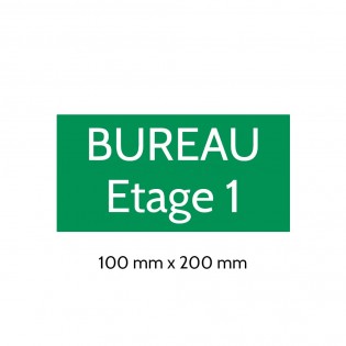 Plaque de porte gravée sur 1 à 2 lignes couleur vert clair lettres blanches - Format rectangle 100 x 200 mm