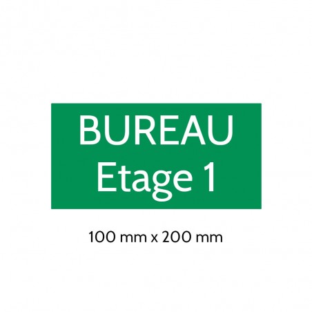 Plaque de porte gravée sur 1 à 2 lignes couleur vert clair lettres blanches - Format rectangle 100 x 200 mm