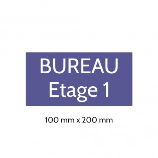 Plaque de porte gravée sur 1 à 2 lignes couleur violette lettres blanches - Format rectangle 100 x 200 mm