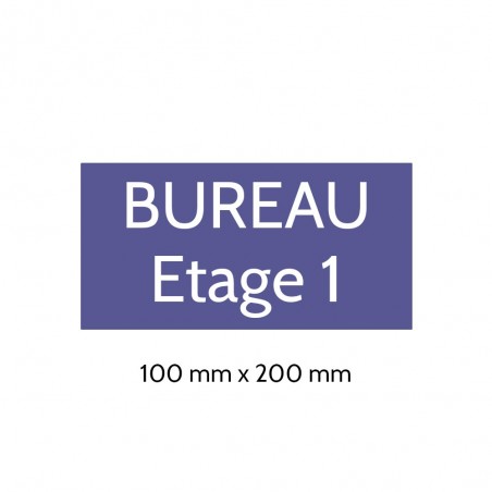 Plaque de porte gravée sur 1 à 2 lignes couleur violette lettres blanches - Format rectangle 100 x 200 mm