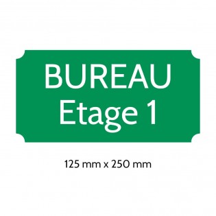 Plaque de porte gravée sur 1 à 2 lignes couleur vert clair lettres blanches - Rectangle classique 125 x 250 mm