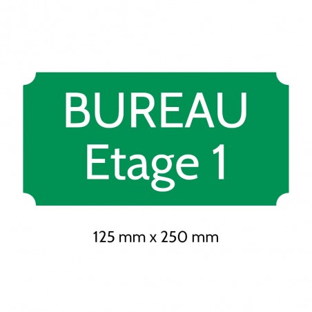 Plaque de porte gravée sur 1 à 2 lignes couleur vert clair lettres blanches - Rectangle classique 125 x 250 mm